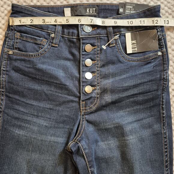 KUT from the Cloth Connie Fab Ab Ankle Skinny Jean Women 00 High Rise Frayed - Picture 6 of 10